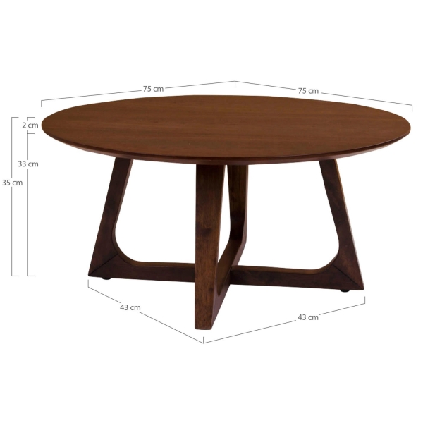 Stolik kawowy Hellerup 75cm orzech - House Nordic