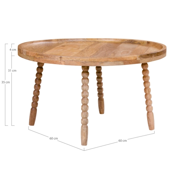 Stolik kawowy Jammu 60cm mango naturalny - House Nordic