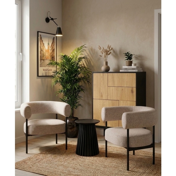 Stolik pomocniczy Osaka 40cm dąb czarny - House Nordic