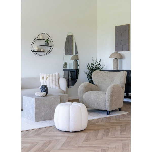 Pufa Paisley biała - House Nordic