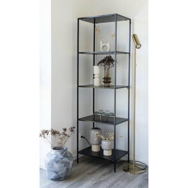 Regał Vita wąski 5 półek czarny - House Nordic