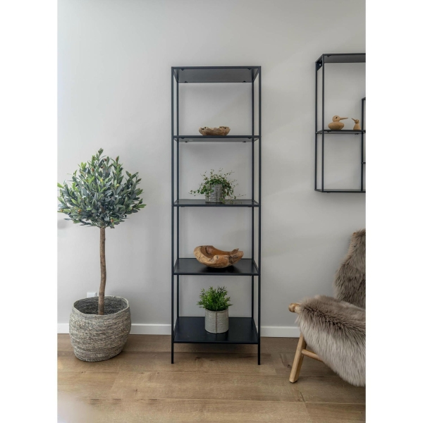 Regał Vita wąski 5 półek czarny - House Nordic