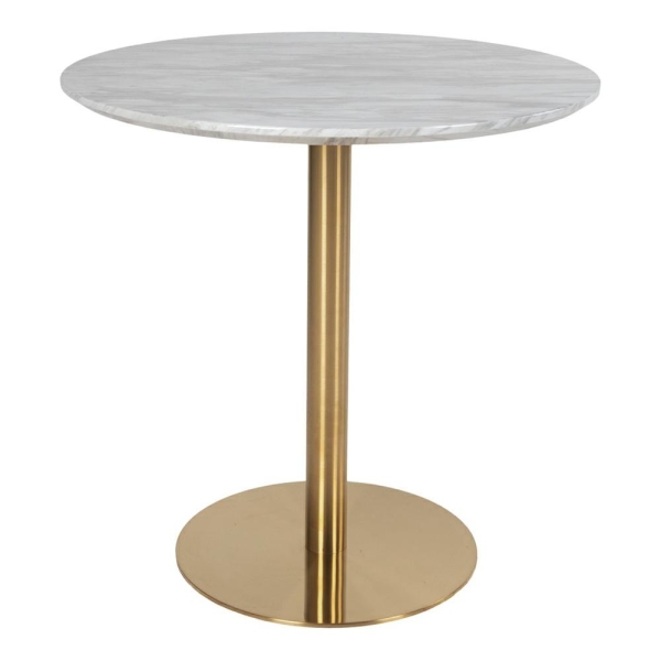 Stół Bolzano 90cm marmur/ złoty - House Nordic ApS