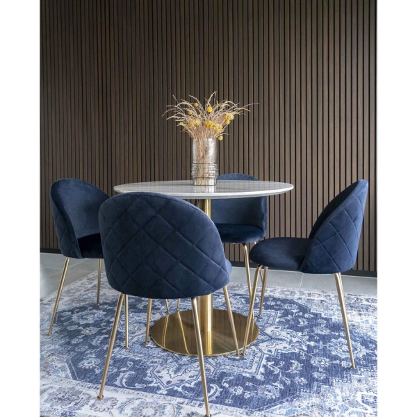 Stół Bolzano 90cm marmur/ złoty - House Nordic ApS