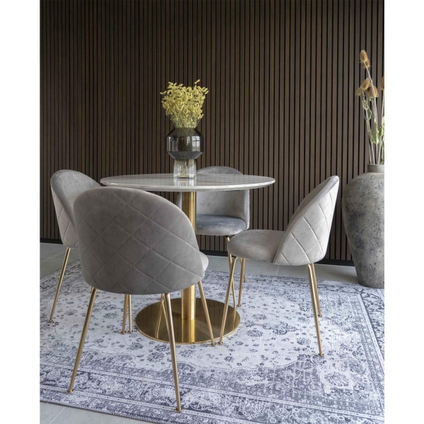 Stół Bolzano 90cm marmur/ złoty - House Nordic ApS