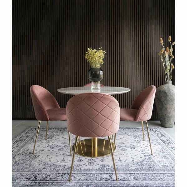 Stół Bolzano 90cm marmur/ złoty - House Nordic ApS