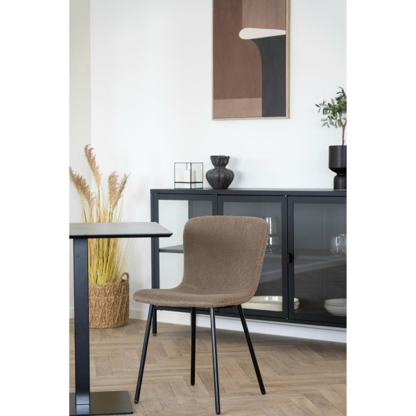 Stół Fano 70x70cm szary kamień/ czarny - House Nordic ApS