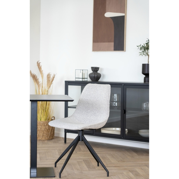Stół Fano 70x70cm szary kamień/ czarny - House Nordic ApS
