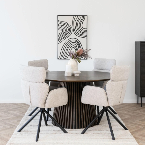 Stół okrągły Osaka 140cm dąb dymiony - House Nordic ApS