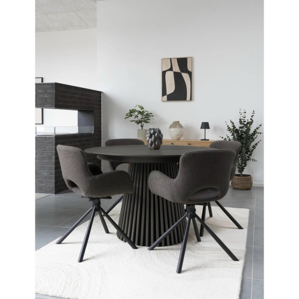 Stół okrągły Osaka 140cm dąb czarny - House Nordic ApS