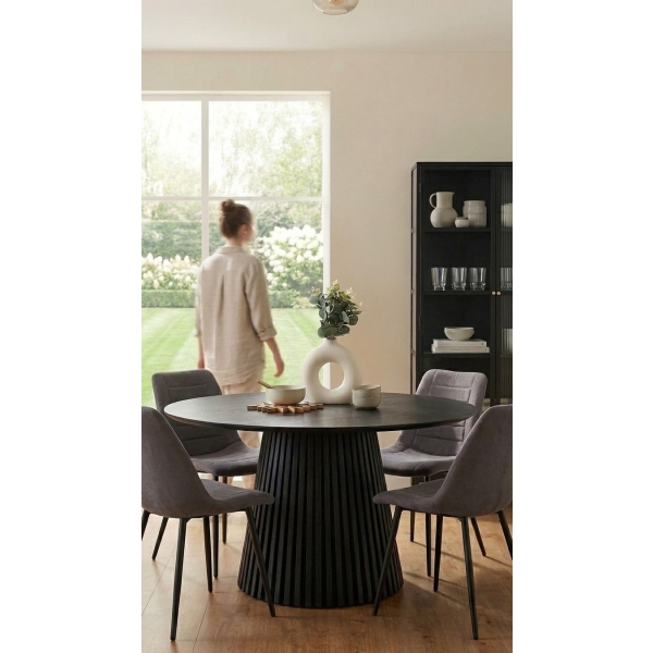 Stół okrągły Osaka 140cm dąb czarny - House Nordic ApS