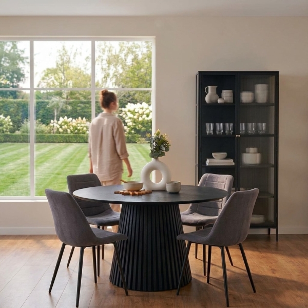 Stół okrągły Osaka 140cm dąb czarny - House Nordic ApS