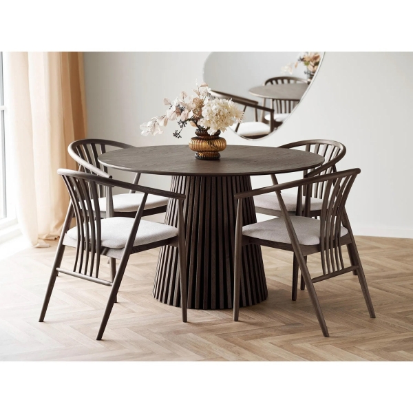 Stół okrągły Osaka 120cm dąb dymiony - House Nordic ApS