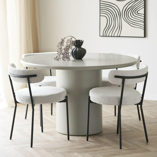 Stół okrągły Nagano 120cm beżowy - House Nordic ApS