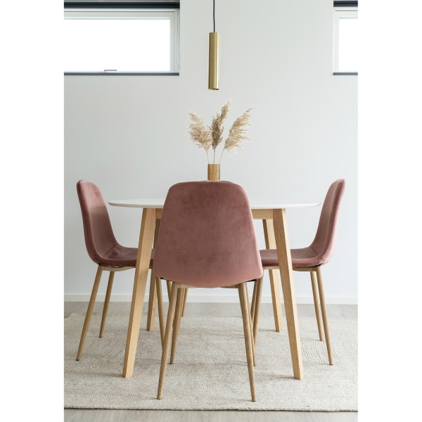 Stół Vojens 105cm biały/naturalny - House Nordic ApS