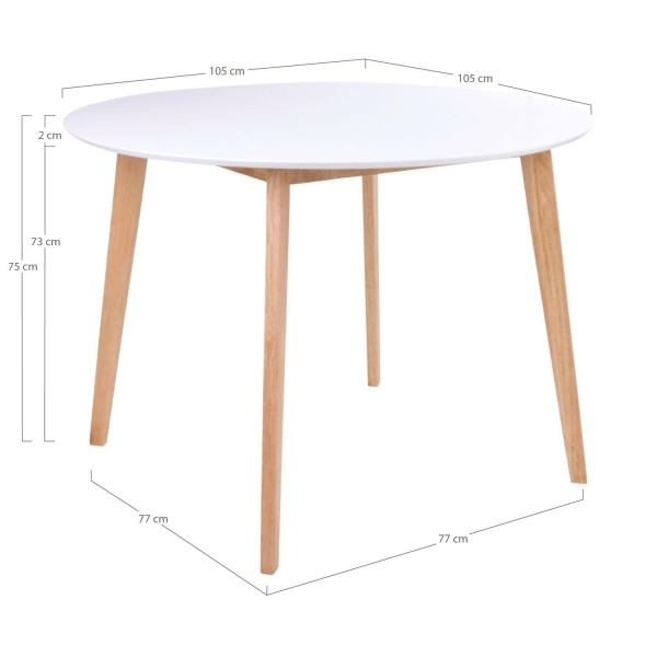 Stół Vojens 105cm biały/naturalny - House Nordic ApS