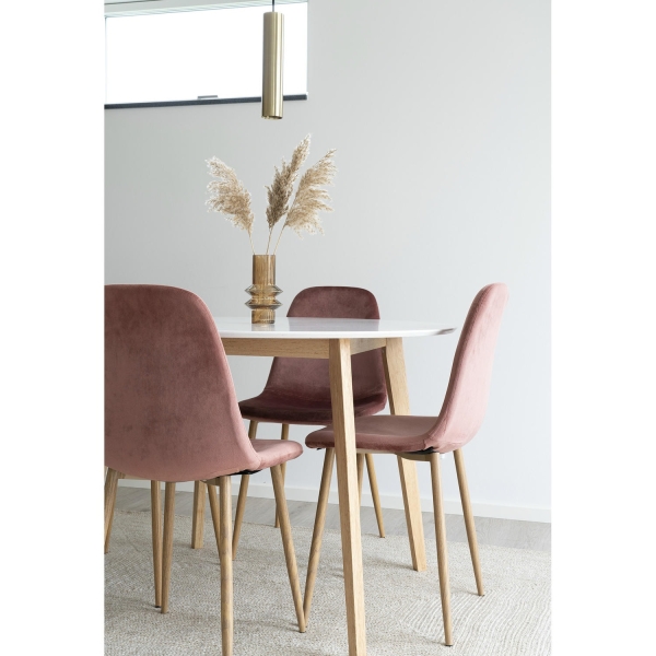 Stół Vojens 105cm biały/naturalny - House Nordic ApS