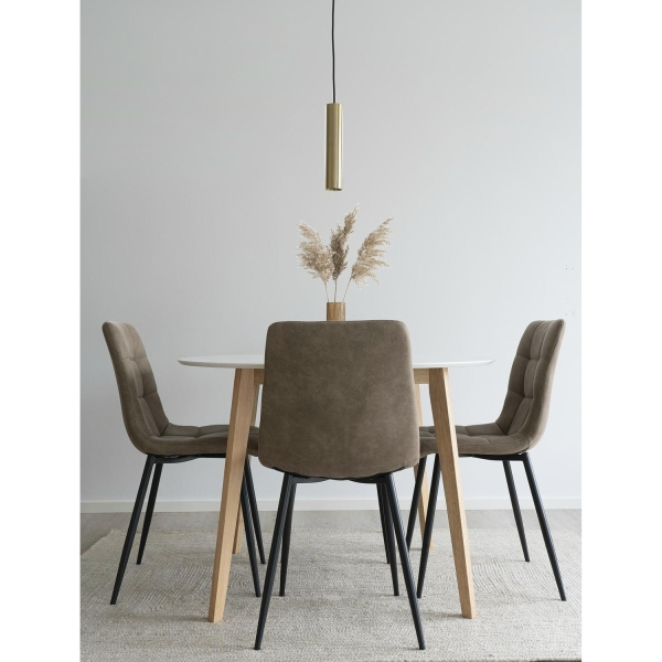 Stół Vojens 105cm biały/naturalny - House Nordic ApS