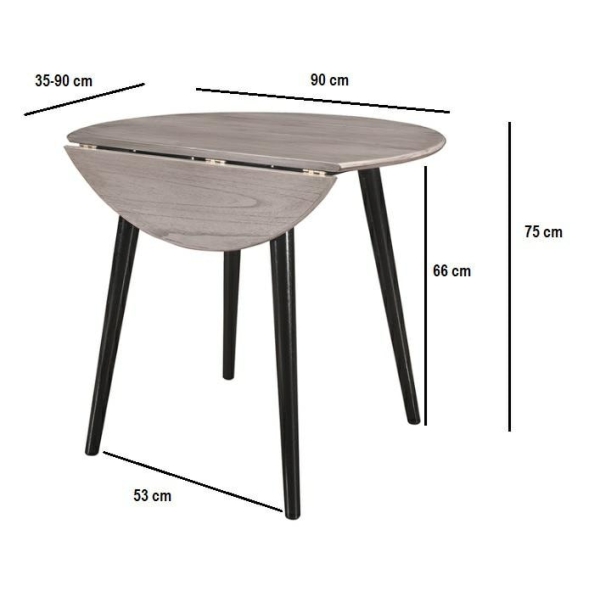 Stół Drop składany 90cm dąb rustykalny - House Nordic
