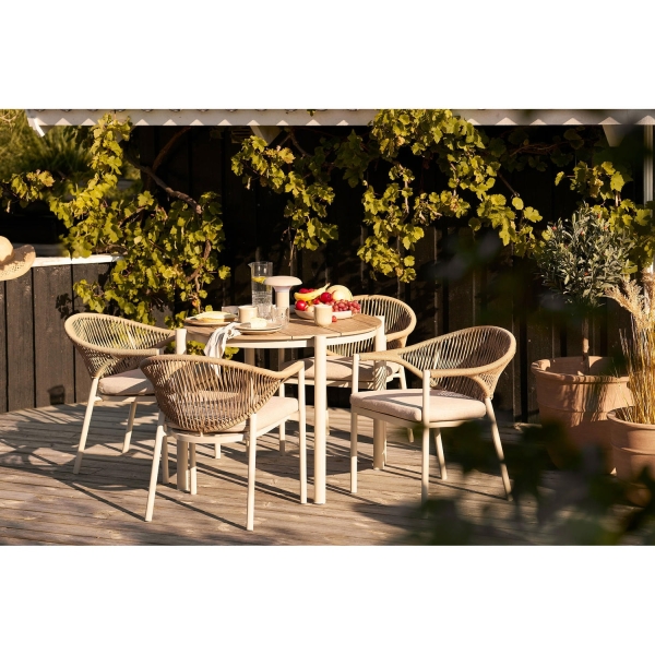 Stół Abela okrągły piaskowy/naturalny 90cm - House Nordic ApS