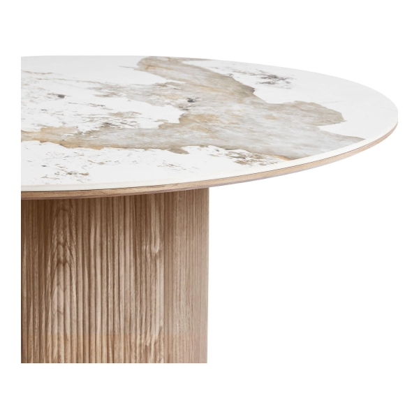 Stół Athens blat ceramiczny, biały/brązowy, 140 cm - House Nordic ApS