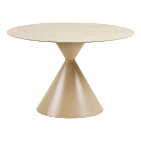 Stół Annecy blat ceramiczny/stal, trawertyn/piaskowy 120 cm - House Nordic ApS