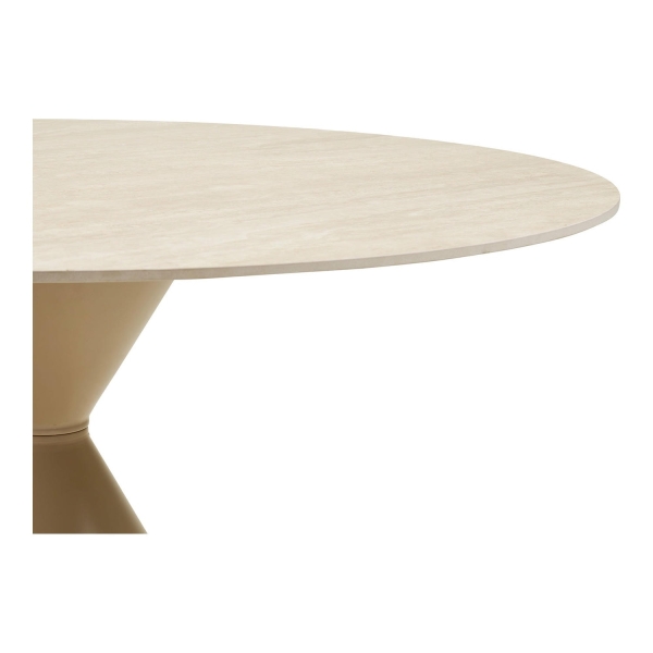 Stół Annecy blat ceramiczny/stal, trawertyn/piaskowy 120 cm - House Nordic ApS