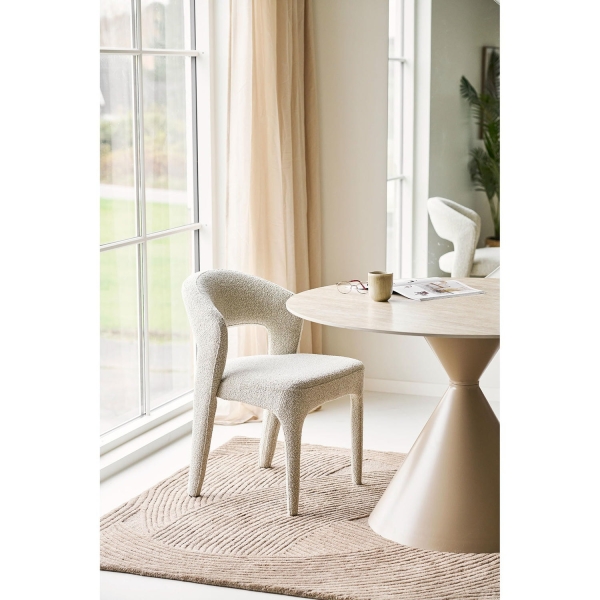 Stół Annecy blat ceramiczny/stal, trawertyn/piaskowy 120 cm - House Nordic ApS