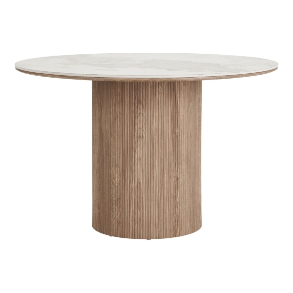 Stół Athens blat ceramiczny, biały/brązowy 120 cm - House Nordic ApS