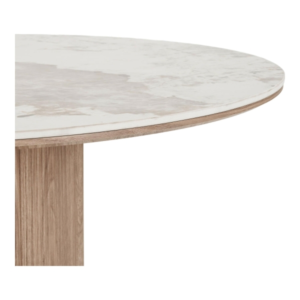 Stół Athens blat ceramiczny, biały/brązowy 120 cm - House Nordic ApS