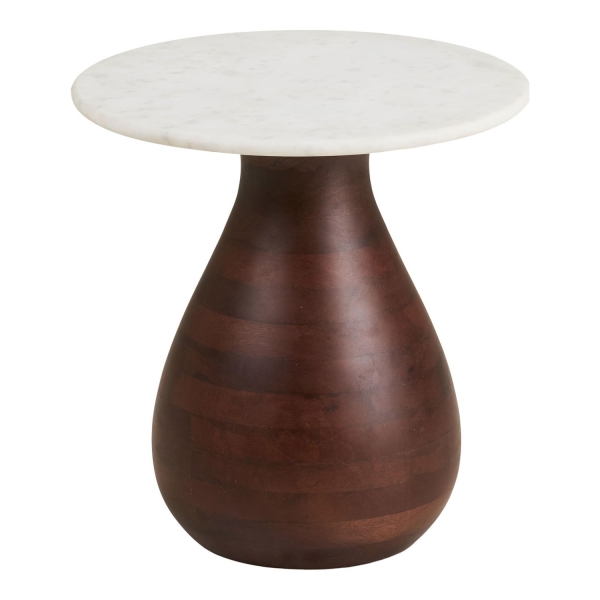 Stolik kawowy Heide drewno mango/marmur 40x41 cm - House Nordic ApS