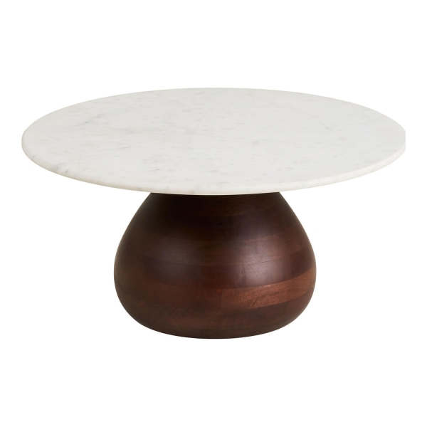 Stolik kawowy Heide drewno mango/marmur, 70x35 cm - House Nordic ApS