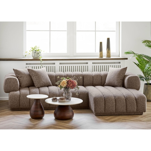 Stolik kawowy Heide drewno mango/marmur, 70x35 cm - House Nordic ApS