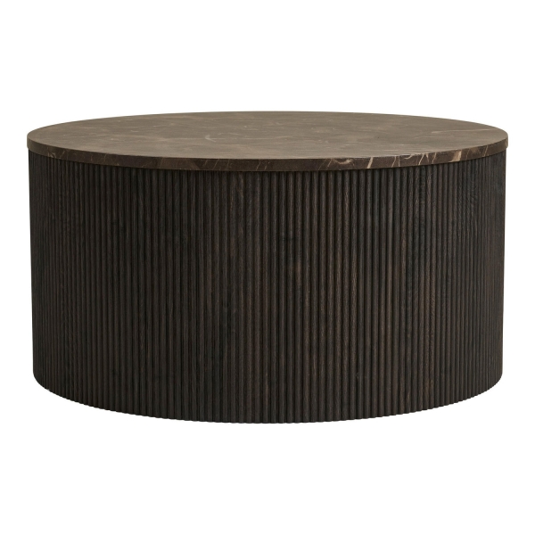 Stolik kawowy Rota imitacja marmuru, ciemnobrązowy, 80x40 cm - House Nordic ApS