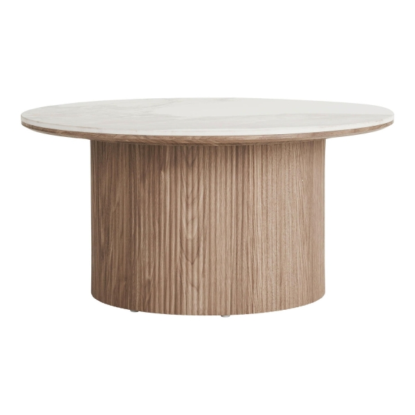 Stolik kawowy Athens ceramiczny Blat, biały/brązowy 80x40 cm - House Nordic ApS
