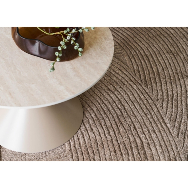 Stolik kawowy Annecy blat ceramiczny/stal, trawertyn/piaskowy 70x41 cm - House Nordic ApS