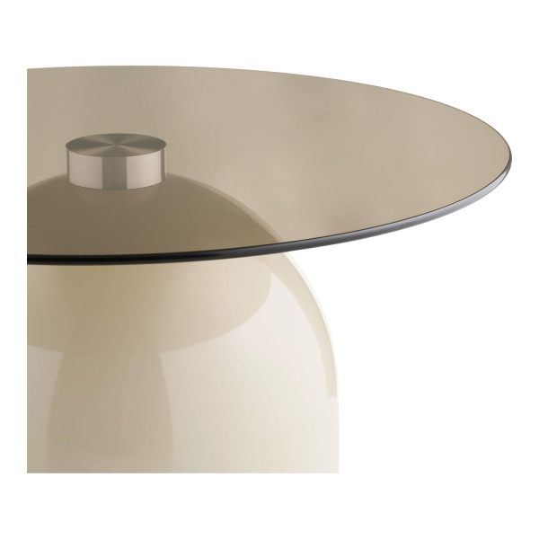 Stolik kawowy Ravello szkło hartowane/metal, szaro-beżowy 70x33 cm - House Nordic ApS