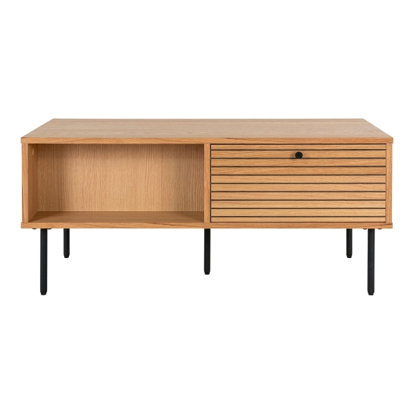 Stolik kawowy Kyoto, 2 szuflady, fornir dębowy, naturalny - House Nordic ApS