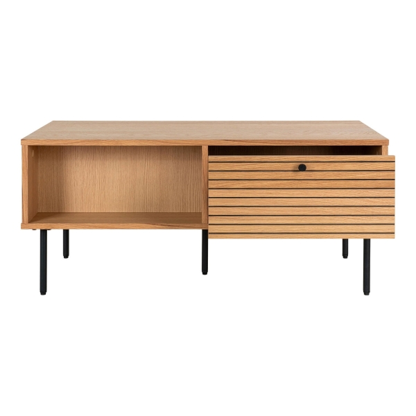 Stolik kawowy Kyoto, 2 szuflady, fornir dębowy, naturalny - House Nordic ApS