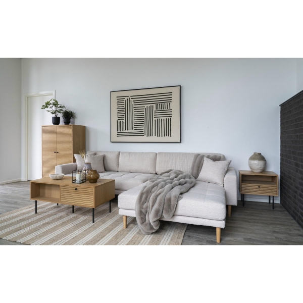 Stolik kawowy Kyoto, 2 szuflady, fornir dębowy, naturalny - House Nordic ApS