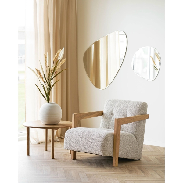 Fotel Caracas z podłokietnikiem, dąb, beżowy - House Nordic ApS