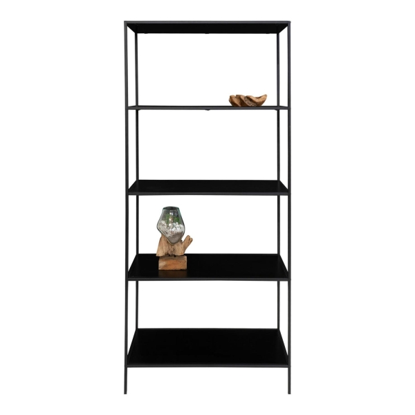 Regał Vita 5 półek, metalowa, czarny 80x36x170 cm - House Nordic ApS