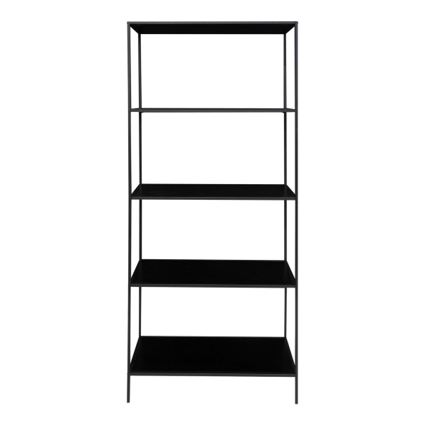 Regał Vita 5 półek, metalowa, czarny 80x36x170 cm - House Nordic ApS