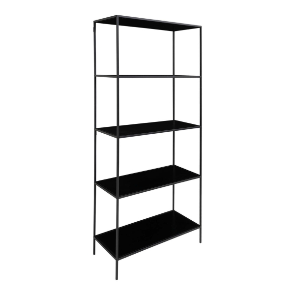 Regał Vita 5 półek, metalowa, czarny 80x36x170 cm - House Nordic ApS