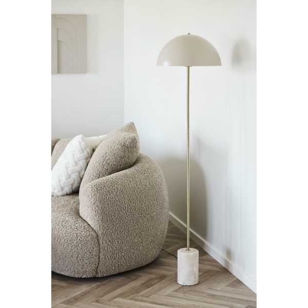 Lampa podłogowa Sheffield marmur beżowy/metal złoty - House Nordic ApS