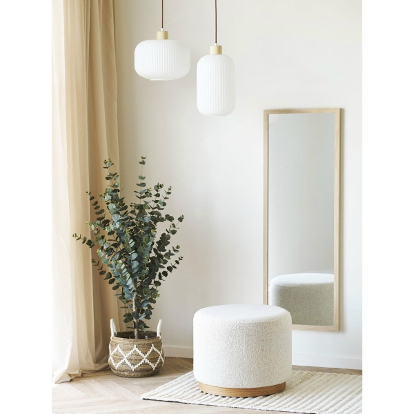 Lampa wisząca Argalo szkło/drewno, biała - House Nordic ApS