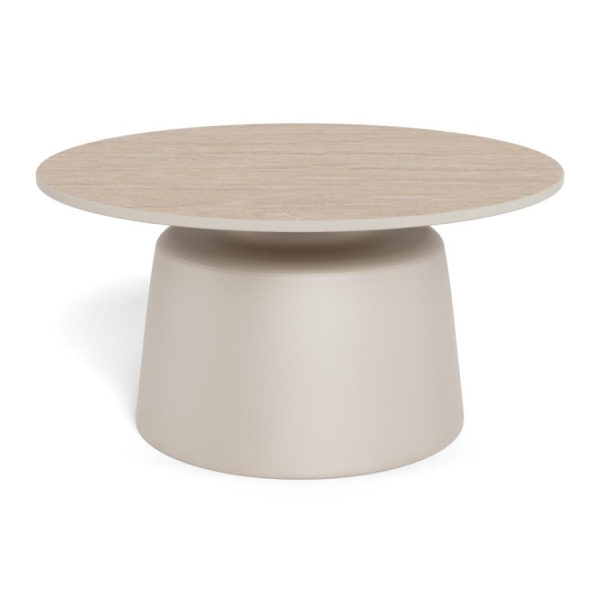 Stolik kawowy Santorini 70cm beżowy ceramiczny - ACTONA