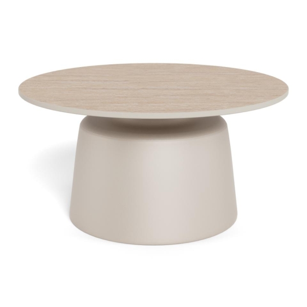Stolik kawowy Santorini 70cm beżowy ceramiczny - ACTONA