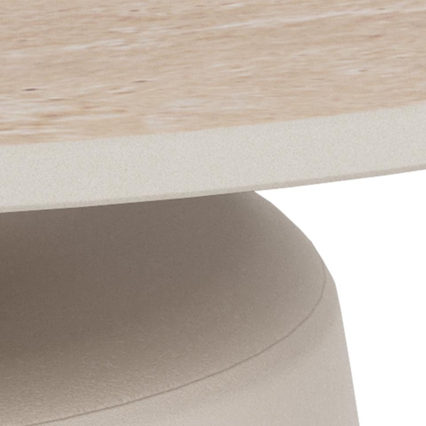 Stolik kawowy Santorini 70cm beżowy ceramiczny - ACTONA