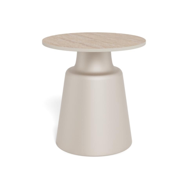Stolik kawowy Santorini 45cm beżowy ceramiczny - ACTONA